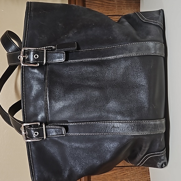 Coach Genuine Leather Large Shoulder Tote Bag LEATHER WEAR - Picture 3 of 17